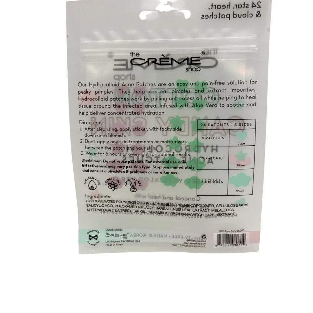Crème Shop Cotton Candy Skin Hydrocolloid Acne Pimple Patches Star Hearts Clouds
